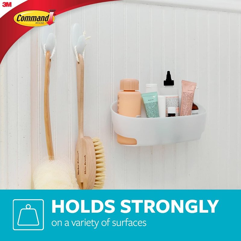 Command BATH11-ESF Shower Caddy, 11.45 in OAL, 4.7 in OAW, Plastic