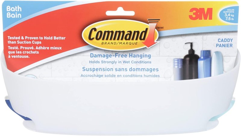 SHOWER CADDY W/WTR RSTN STRP L