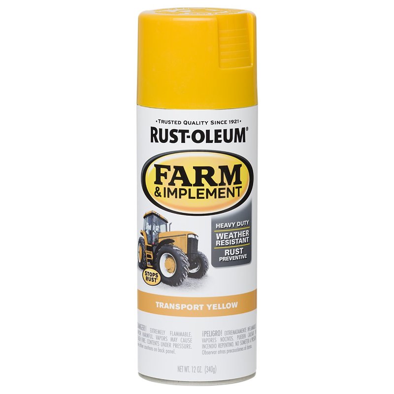Rust-Oleum 280145 Farm Equipment Spray , Gloss, Transport Yellow, 12 oz, Can