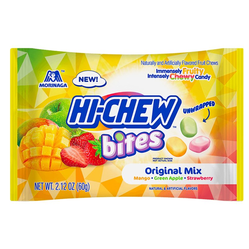 Hi-Chew 15440 Candy Bites, Green Apple, Mango, Strawberry, 2.12 oz, Pack