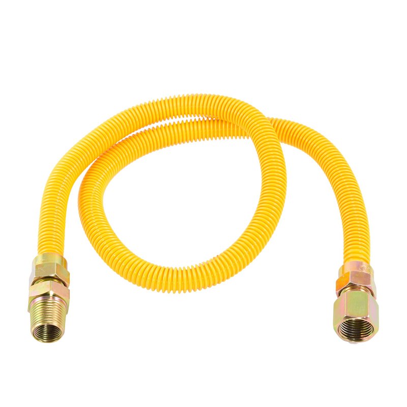 Eastman 30YE515036B Gas Connector, 1/2 in, FIP x MIP, Stainless Steel, Epoxy-Coated, 36 in L, 5/8 in OD