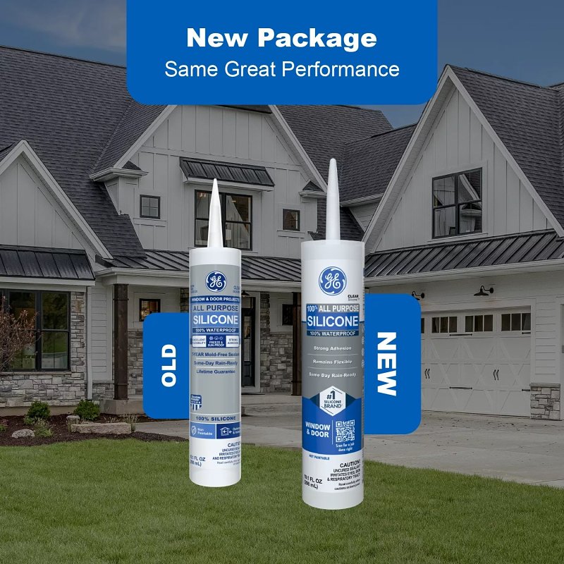 GE Silicone 1 2749483 All Purpose Sealant, White, 24 hr Curing, 10.1 fl-oz Cartridge