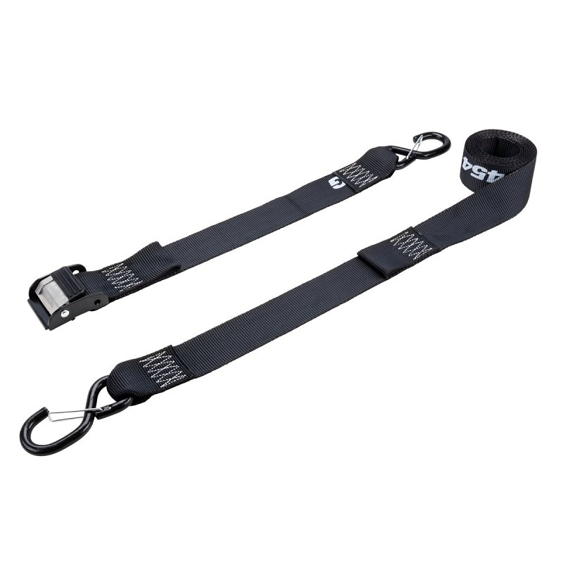 Keeper 47309 Tie-Down Cam Buckle Strap with S-Hooks, 2 in W, 10 ft L, 1000 lb Working Load, Black