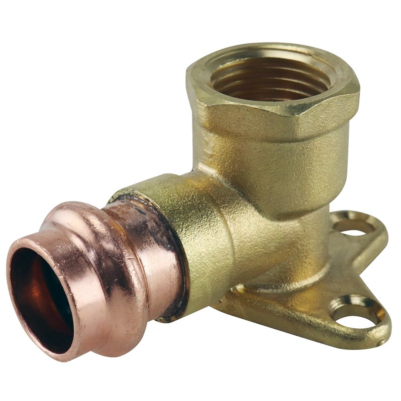 Apollo XPRDEE12 Drop Ear Elbow, 1/2 in, FPT x Press Fit, 90 deg Angle, Brass/Copper, 300 psi Pressure