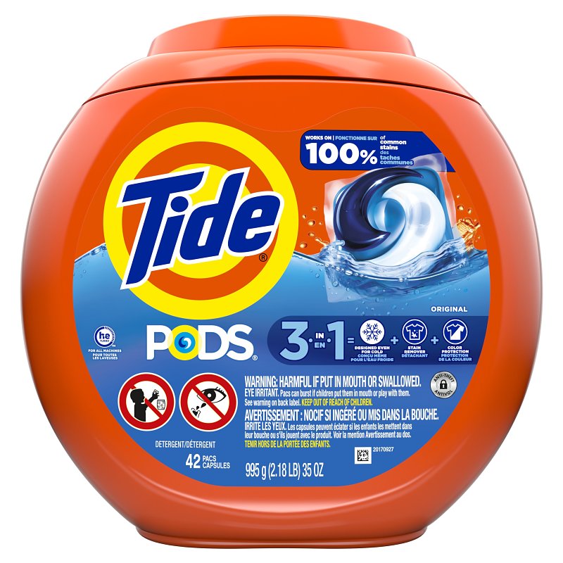 Tide Pods Series 995 Laundry Detergent, 42, Liquid, Original