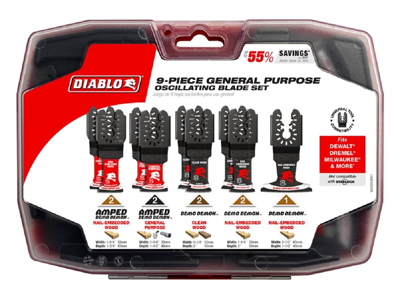 Diablo DOU9S Oscillating Blade Set, Bi-Metal/Carbide
