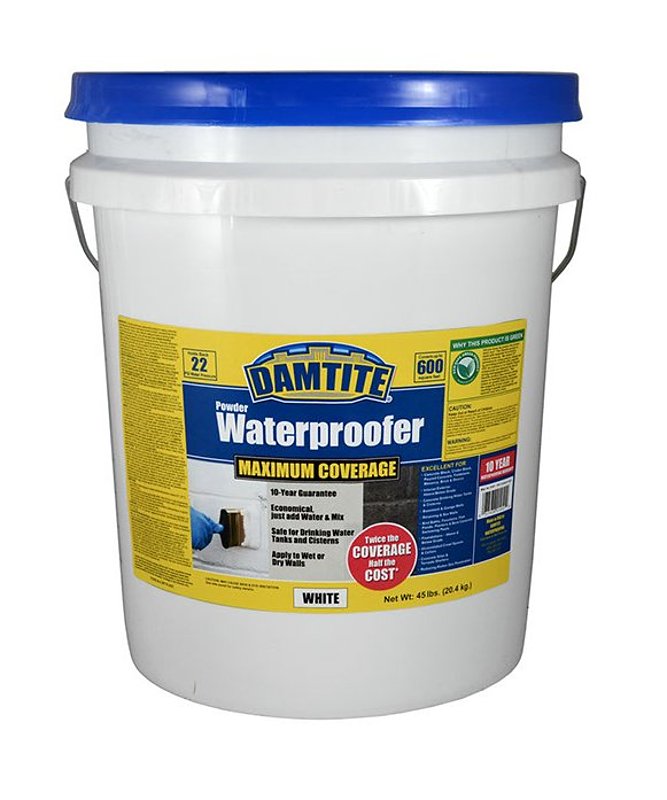 Damtite 11451 Concrete/Masonry Waterproofing, White, 45 lb