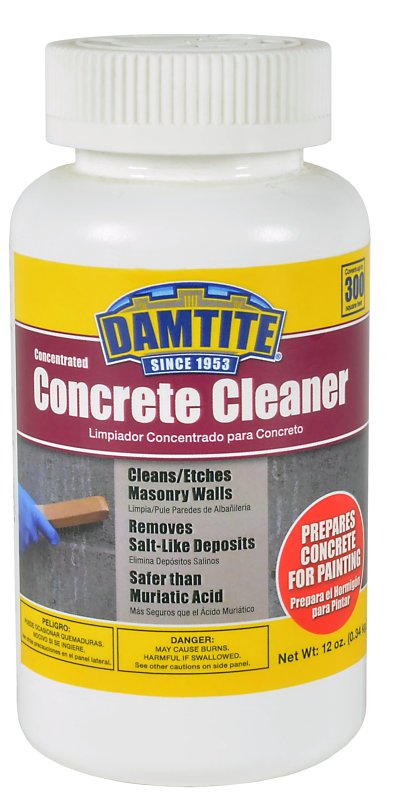 Damtite 19712 Concrete Cleaner, Crystal, 12 oz