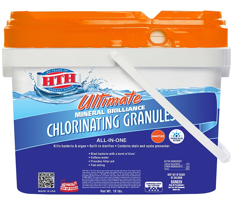 HTH Ultimate Mineral Brilliance 22008 Chlorinating Granule, Powder, Chlorine-Like, 18 lb