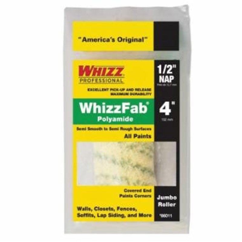 Whizz 86011 Jumbo Roller Cover, 1/2 in Thick Nap, 4 in L, Polyamide Fabric Cover