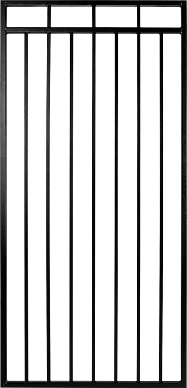 Nuvo Iron Benitoite Series IBG03368 Flat Top Gate, 33 in W Gate, 68 in H Gate, Steel Frame, Black