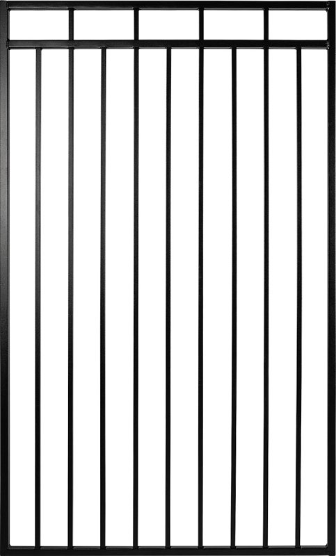 Nuvo Iron Benitoite Series IBG04568 Flat Top Gate, 45 in W Gate, 68 in H Gate, Steel Frame, Black