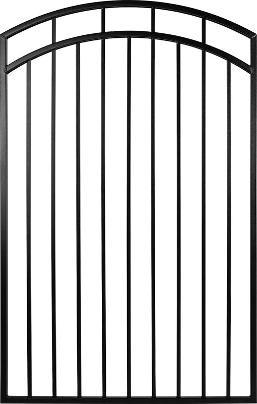 Nuvo Iron Benitoite Series IBGA04568 Arched Top Gate, 45 in W Gate, 68 in H Gate, Steel Frame, Black