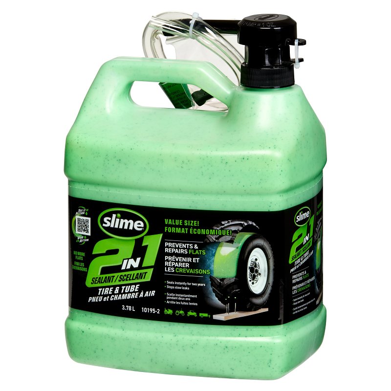 Slime 10195 2-in-1 Tire and Tube Sealant, 1 gal, Liquid