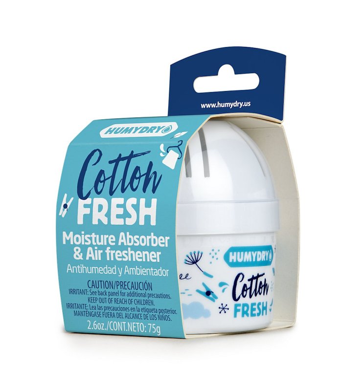 Humydry USA44131C12 Mini Moisture Absorber and Air Freshener, 2.6 oz, Cotton Fresh, White, 100 sq-ft Coverage Area