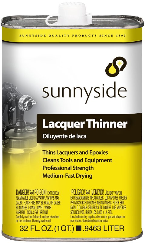 Sunnyside 45732 Lacquer Thinner, Liquid, Clear, 1 qt, Can