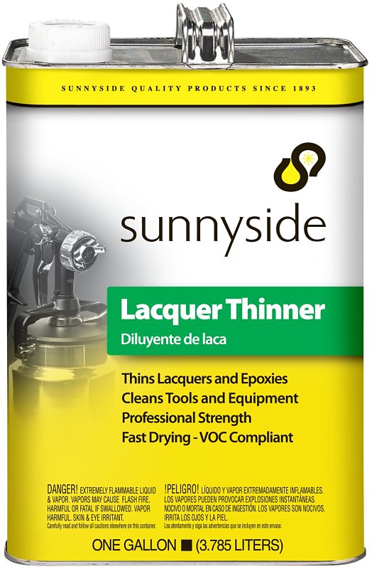 Sunnyside 477G1 Lacquer Thinner, Liquid, Acetic, Clear, 1 gal, Can