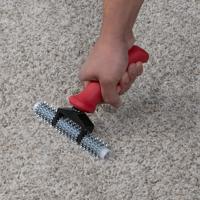 Roberts 10-169 Star Wheel Carpet Seam Roller, 4 in Dia Roller, Steel Roller, Soft-Grip Handle, Rubber Handle