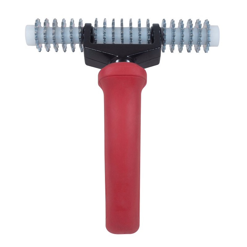 Roberts 10-169 Star Wheel Carpet Seam Roller, 4 in Dia Roller, Steel Roller, Soft-Grip Handle, Rubber Handle