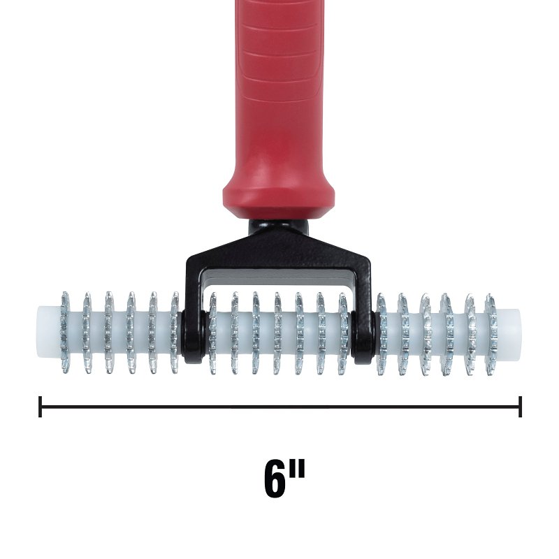 Roberts 10-169 Star Wheel Carpet Seam Roller, 4 in Dia Roller, Steel Roller, Soft-Grip Handle, Rubber Handle