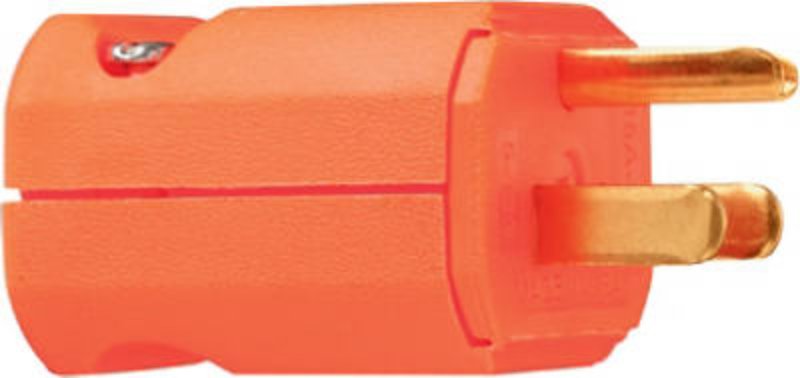 Pass & Seymour PS5965OCC20 Electrical Plug, Straight Blade, 15 A, 125 V, NEMA: NEMA 5-15P, Orange