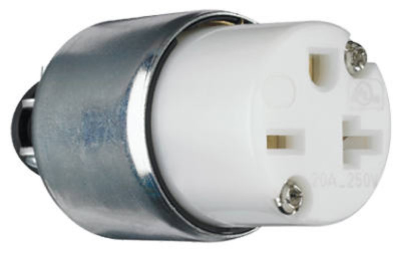 Legrand PS620CACC20 Armored Connector, 2 -Pole, 20 A, 250 V, NEMA: NEMA 6-20R, Yellow