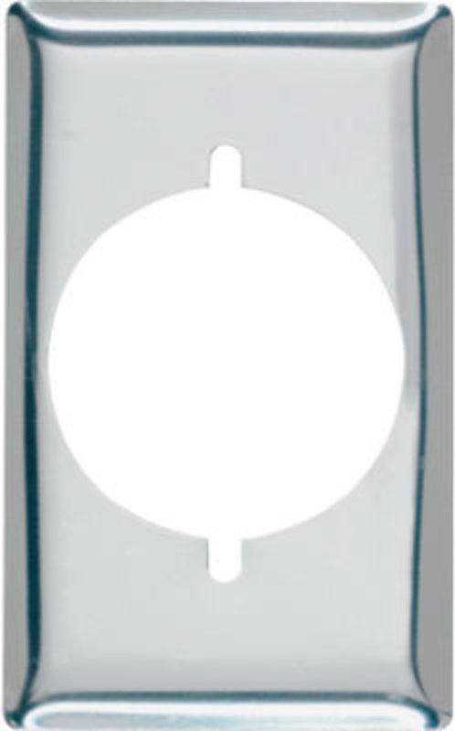 Pass & Seymour S384CCC10 Single Receptacle Wallplate, 7.8 in L, Standard, 1 -Gang, Metal, Silver, Chrome, Wall