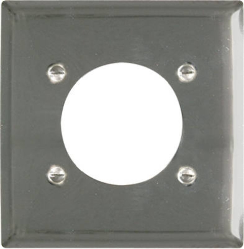 Pass & Seymour S3862CCC10 Single Receptacle Wallplate, Duplex, 7.8 in L, Standard, 1 -Gang, Metal, Silver, Chrome