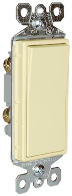 Legrand radiant Series TM870ICC10 Paddle Switch, 15 A, 120/277 VAC, Push Wire, Side Wire Terminal, Ivory, 1-Pole