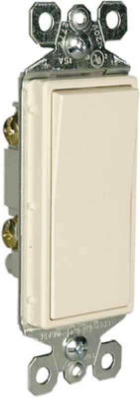 Legrand radiant Series TM870LACC10 Paddle Switch, 15 A, 120/277 VAC, Push Wire, Side Wire Terminal, Light Almond