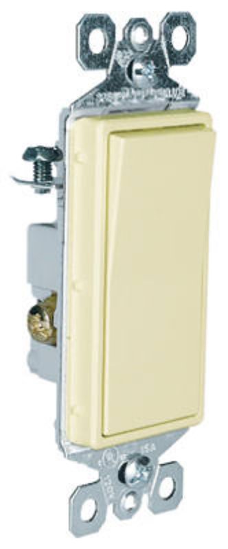 Legrand radiant Series TM873ICC10 Paddle Switch, 15 A, 120/277 VAC, Push Wire, Side Wire Terminal, Ivory, 3-Pole