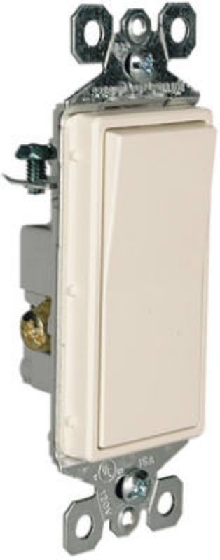 Legrand radiant Series TM873LACC10 Paddle Switch, 15 A, 120/277 VAC, Push Wire, Side Wire Terminal, Light Almond, 3-Pole