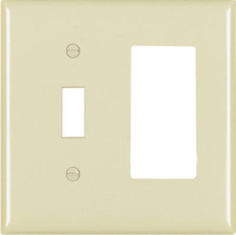 Legrand TradeMaster TP Series TP126-I Wallplate, Decorator, 4.7 in L, 1-Gang, Nylon, Ivory