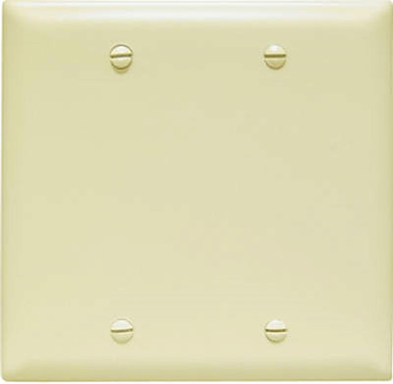 Legrand TP23ICC12 Blank Wallplate, 0.07 in Thick, 2 -Gang, Nylon, Ivory, Box Mounting