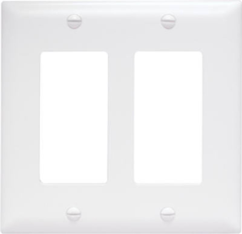 Legrand TradeMaster TP TP262-W Wallplate, 4.687 in L, 4-3/4 in W, 2 -Gang, Nylon, White, Matte