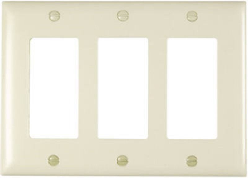 Legrand TradeMaster TP TP263LACC12 Wallplate, 4.7 in L, 3 -Gang, Nylon, Light Almond