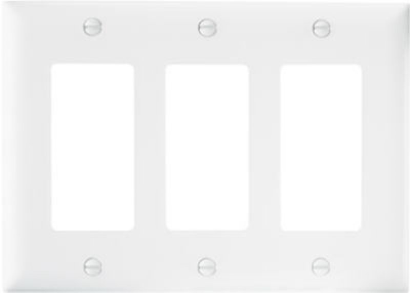 Legrand TradeMaster TP TP263WCC12 Wallplate, 4.7 in L, 3 -Gang, Nylon, White