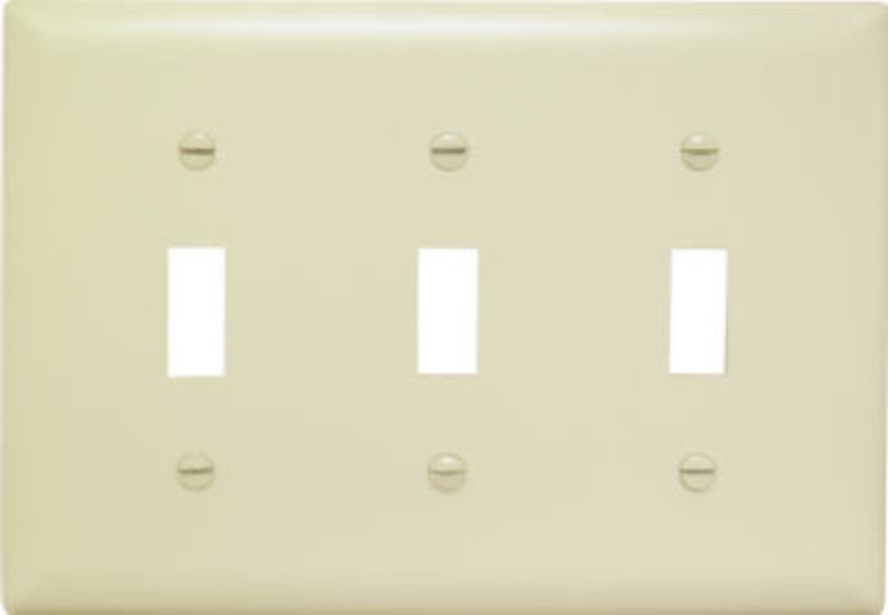 Legrand TradeMaster TP TP3-I Wallplate, 4-11/16 in L, 6.563 in W, 3 -Gang, Nylon, Ivory