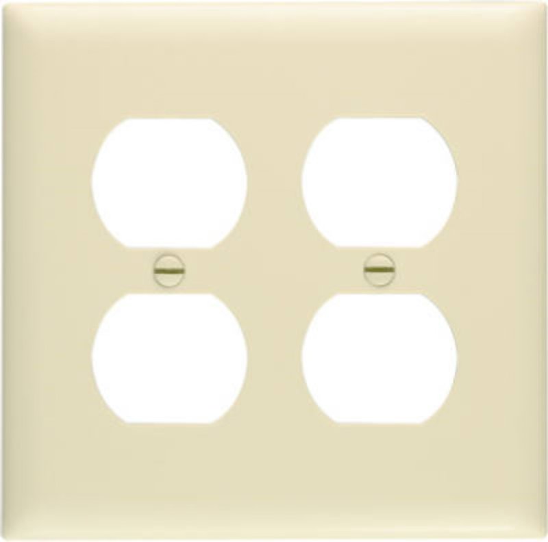 Legrand TradeMaster TP82ICC30 Wallplate, 4-11/16 in L, 4-3/4 in W, Standard, 2 -Gang, Nylon, Ivory, Matte