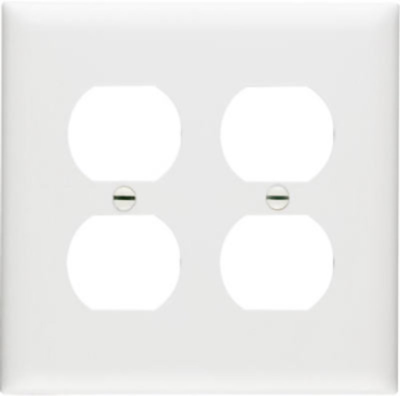 Legrand TradeMaster TP82WCC30 Wallplate, 4-11/16 in L, 4-3/4 in W, Standard, 2 -Gang, Nylon, White, Matte