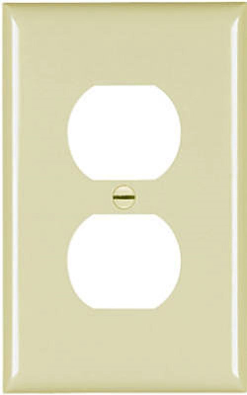 Legrand TPJ8ICC70 Outlet Wallplate, 3-3/4 in L, 3-1/2 in W, 1 -Gang, Nylon, Ivory