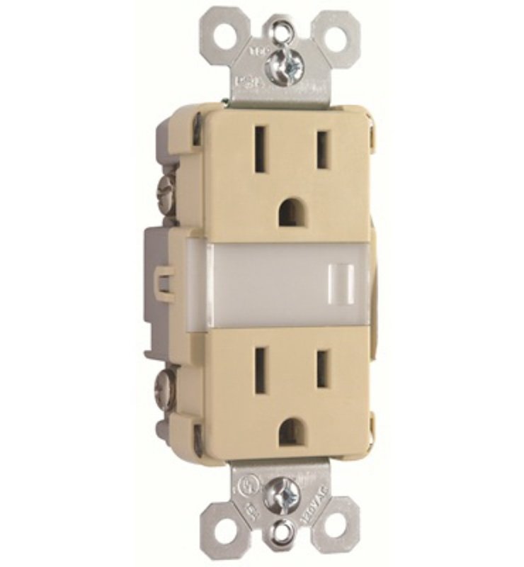 Legrand Radiant Series NTL885TRICC6 Nightlight with Outlets, 15 A, 120/125 V, LED Lamp, Ivory