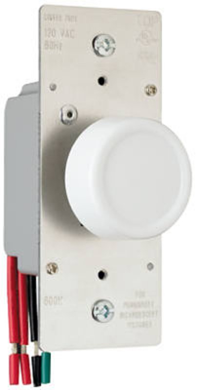 Legrand R603PLTKV Rotary Dimmer, 120 V, 600 W, Incandescent Lamp, 3-Way, Light Almond