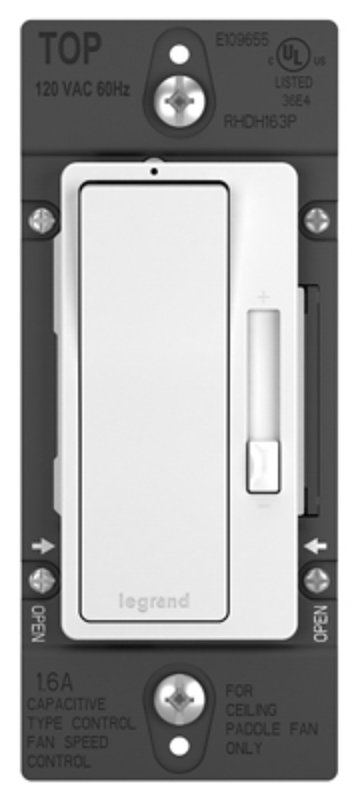 Legrand Radiant Series RHDH163PTCCCV6 Fan Speed Control De-Hummer, 1-Pole, 1.6 A, 120 V