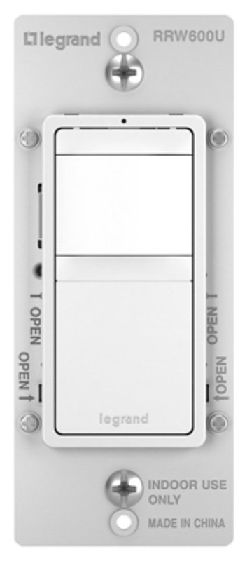Legrand RRW600UTCCCV4 Motion Occupancy Sensor Switch, 1 -Pole, 15 A, 180 deg View, 600 sq-ft Coverage Area