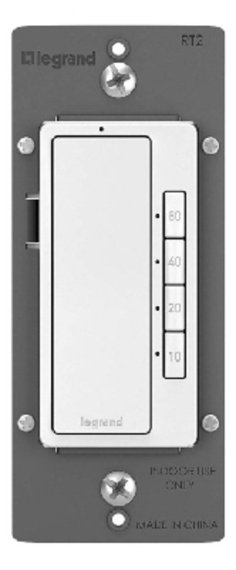 Legrand radiant RT2W Digital Timer, 15 A, 120 V, 600 W, 10, 20, 40, 60 min Time Setting, White