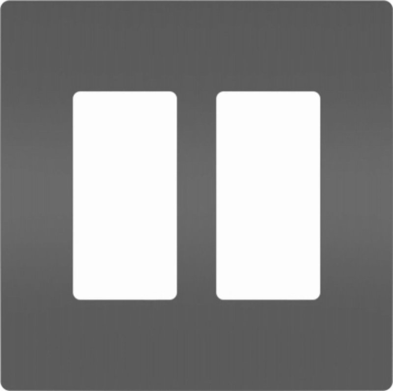 Legrand radiant RWP262BK Wallplate, 4.94 in L, 4.96 in W, 2 -Gang, Polycarbonate, Black