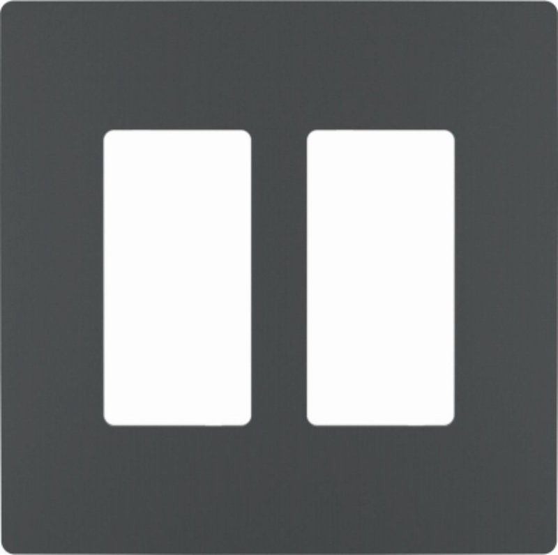Legrand radiant RWP262GCC6 Switch Wallplate, 4.94 in L, 4.96 in W, 2 -Gang, Polycarbonate, Graphite, Smooth