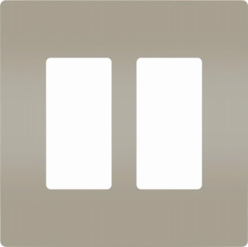 Legrand radiant RWP262NICC6 Wallplate, 4.94 in L, 4.96 in W, 2 -Gang, Polycarbonate, Silver, Nickel