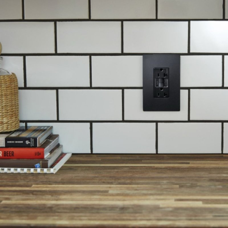 Legrand radiant RWP26GCC6 Switch Wallplate, 4.94 in L, 3.15 in W, 1 -Gang, Polycarbonate, Graphite, Smooth